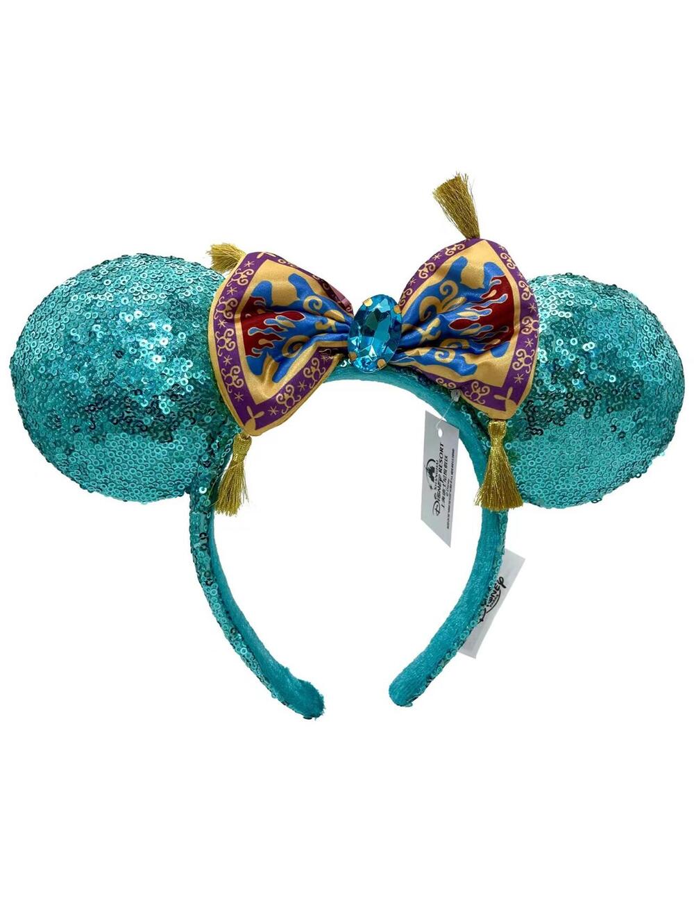 Aladdin Jasmine Magic Carpet Bow Sequin Palace Green Minnie Ears Headband